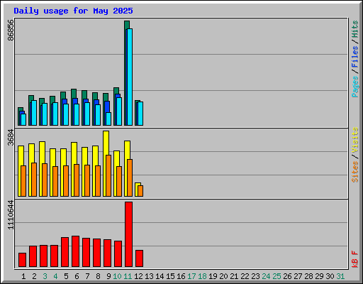 Daily usage for May 2025