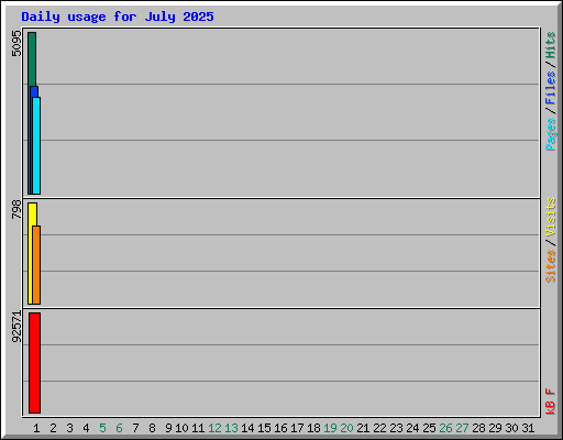 Daily usage for July 2025