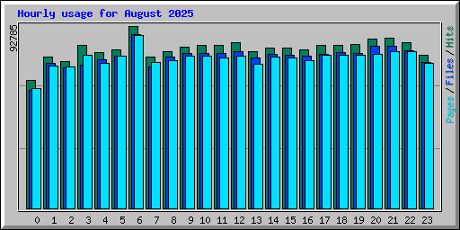 Hourly usage for August 2025