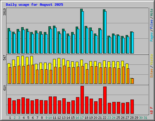 Daily usage for August 2025