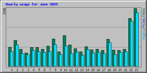 Hourly usage for June 2025