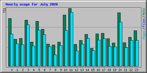 Hourly usage for July 2026